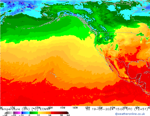 Temperature (2m) ECMWF Su 19.05.2024 15 UTC