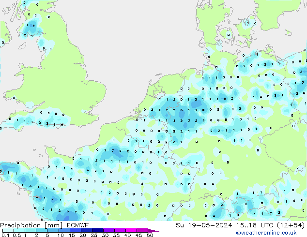Precipitación ECMWF dom 19.05.2024 18 UTC