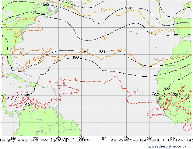 Z500/Rain (+SLP)/Z850 ECMWF mié 22.05.2024 06 UTC