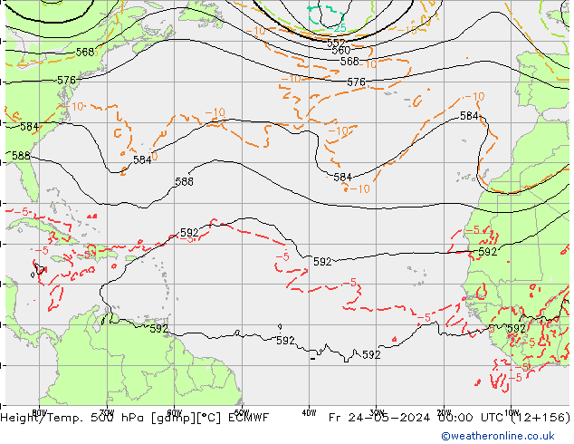 Z500/Rain (+SLP)/Z850 ECMWF  24.05.2024 00 UTC