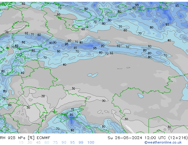RH 925 hPa ECMWF  26.05.2024 12 UTC