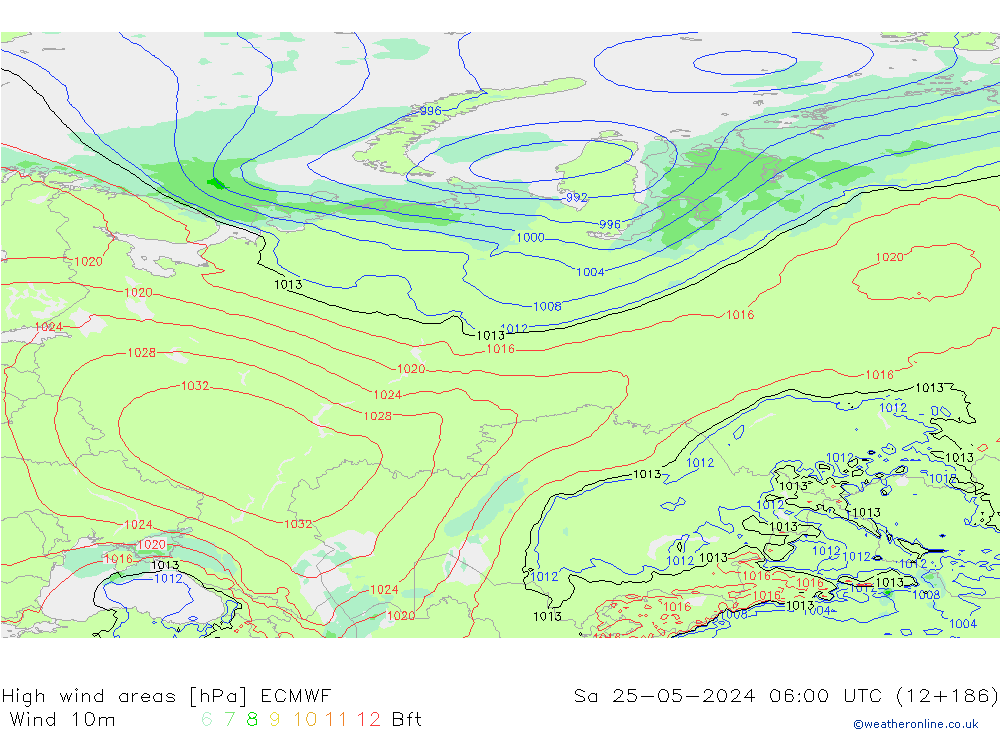 High wind areas ECMWF So 25.05.2024 06 UTC
