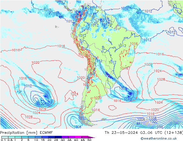 precipitação ECMWF Qui 23.05.2024 06 UTC