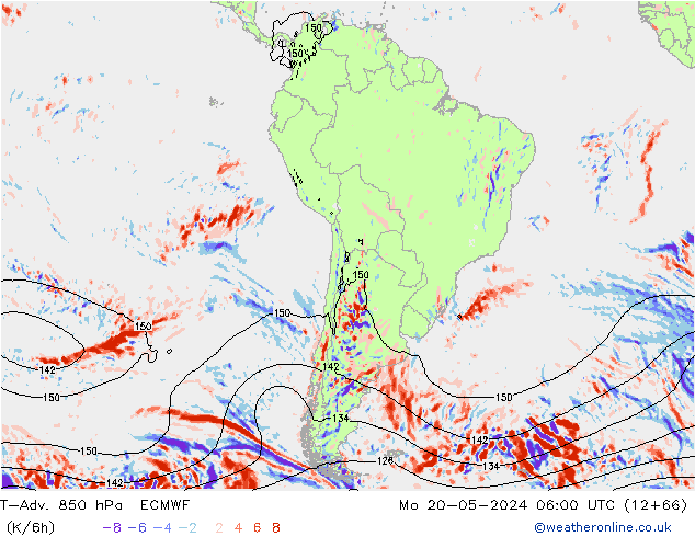T-Adv. 850 hPa ECMWF Mo 20.05.2024 06 UTC