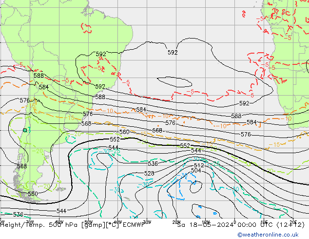 Z500/Rain (+SLP)/Z850 ECMWF Sa 18.05.2024 00 UTC