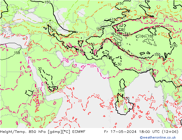 Z500/Rain (+SLP)/Z850 ECMWF 星期五 17.05.2024 18 UTC