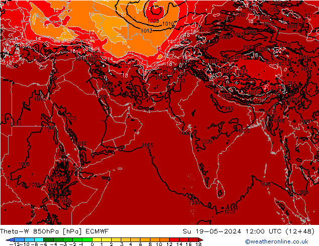 Theta-W 850hPa ECMWF Su 19.05.2024 12 UTC