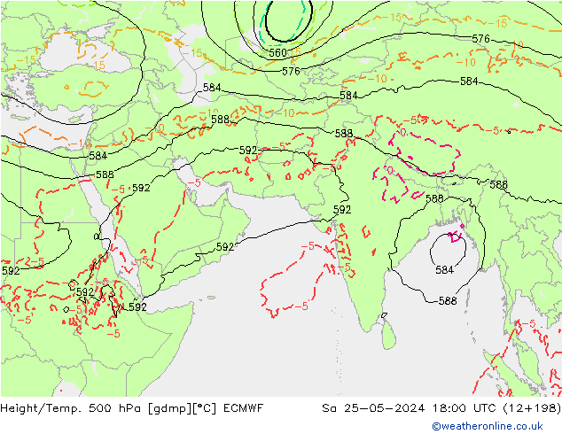 Z500/Rain (+SLP)/Z850 ECMWF ��� 25.05.2024 18 UTC