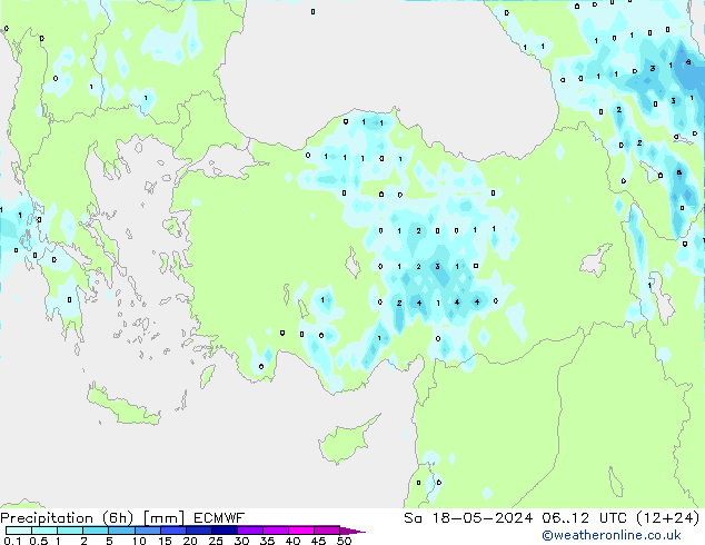 Z500/Rain (+SLP)/Z850 ECMWF so. 18.05.2024 12 UTC