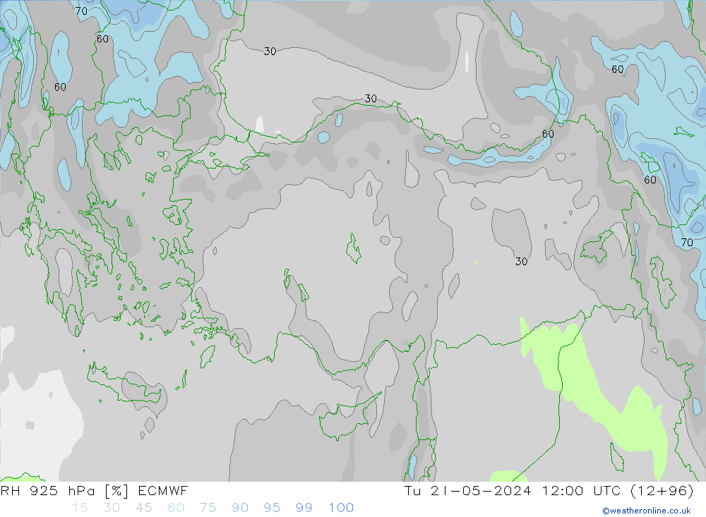 RH 925 hPa ECMWF mar 21.05.2024 12 UTC