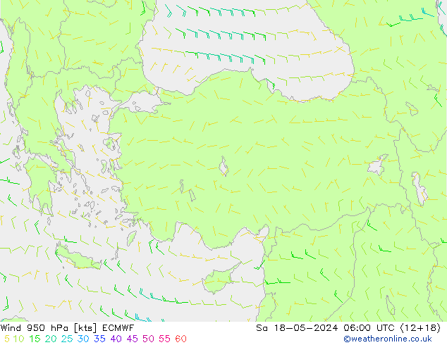 Wind 950 hPa ECMWF So 18.05.2024 06 UTC