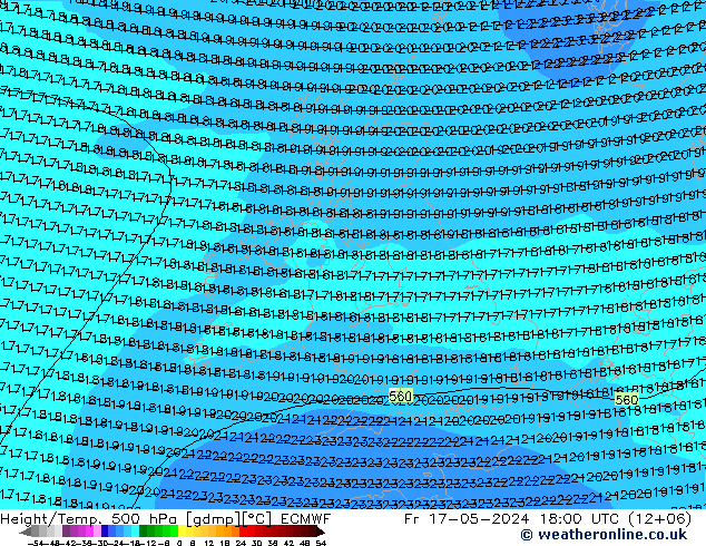 Z500/Rain (+SLP)/Z850 ECMWF vie 17.05.2024 18 UTC