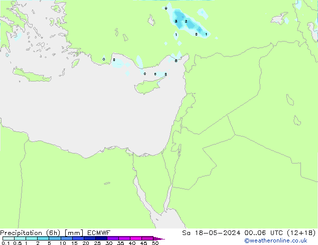 Precipitation (6h) ECMWF So 18.05.2024 06 UTC