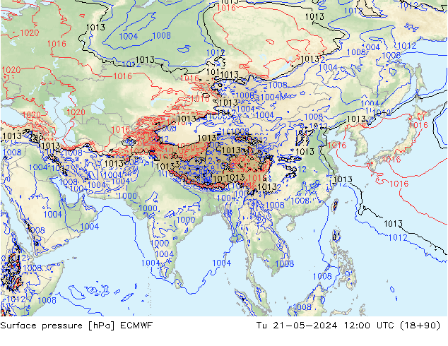 приземное давление ECMWF вт 21.05.2024 12 UTC