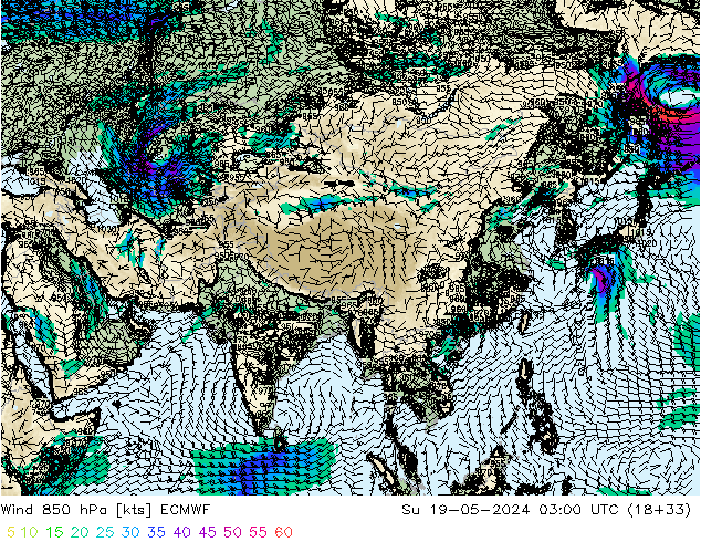 Wind 850 hPa ECMWF Ne 19.05.2024 03 UTC