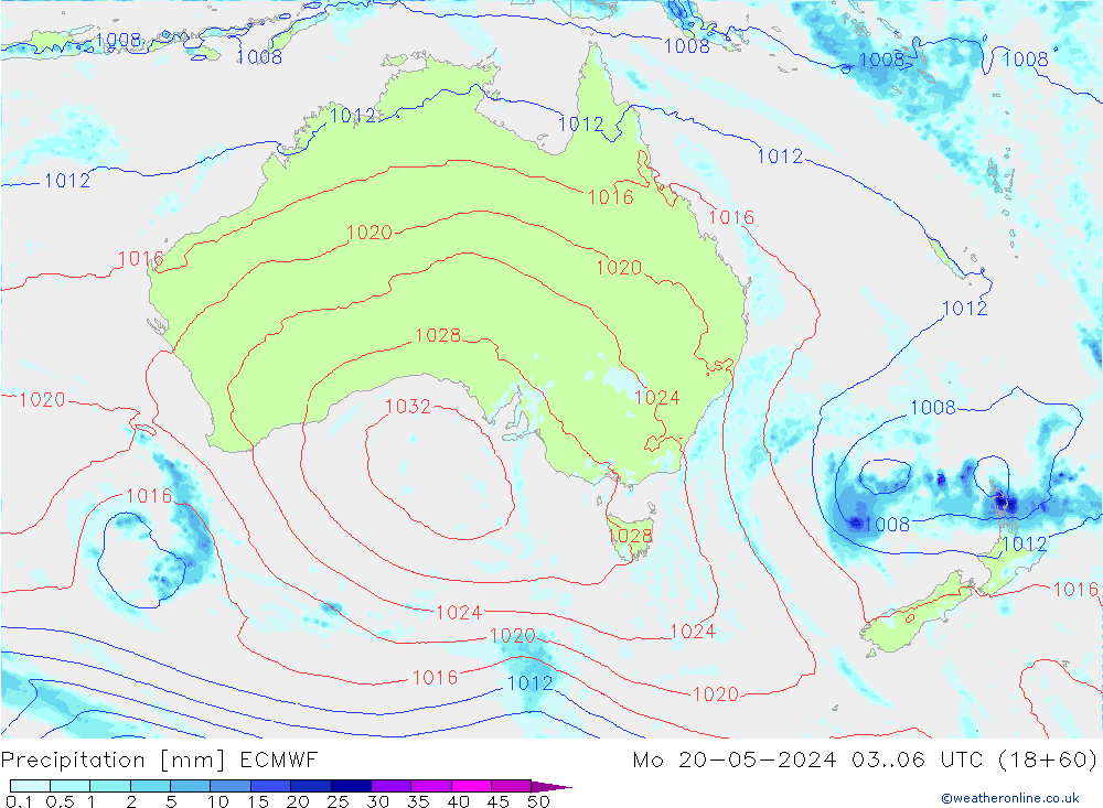 Precipitation ECMWF Mo 20.05.2024 06 UTC