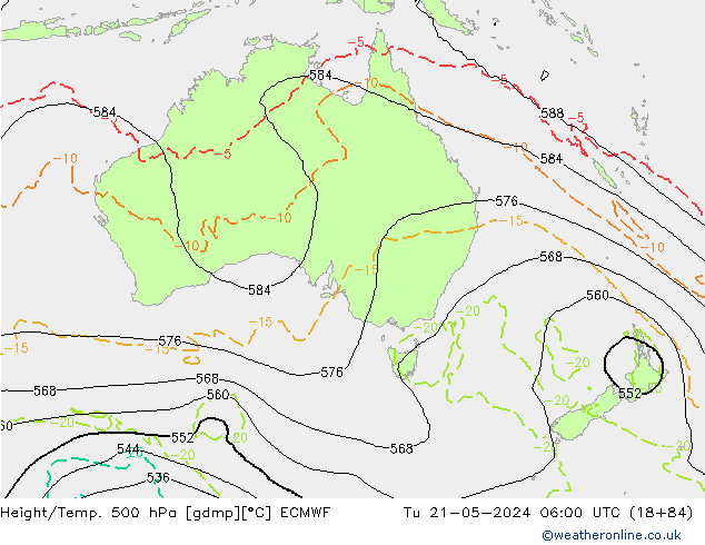 Geop./Temp. 500 hPa ECMWF mar 21.05.2024 06 UTC