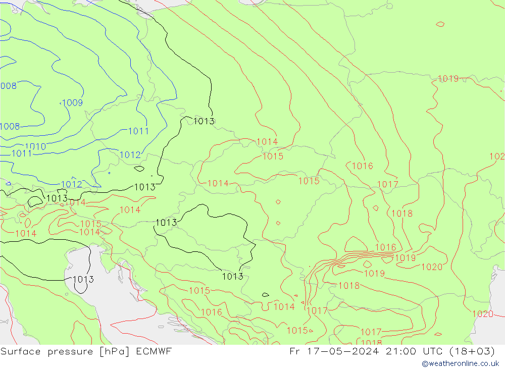 pression de l'air ECMWF ven 17.05.2024 21 UTC
