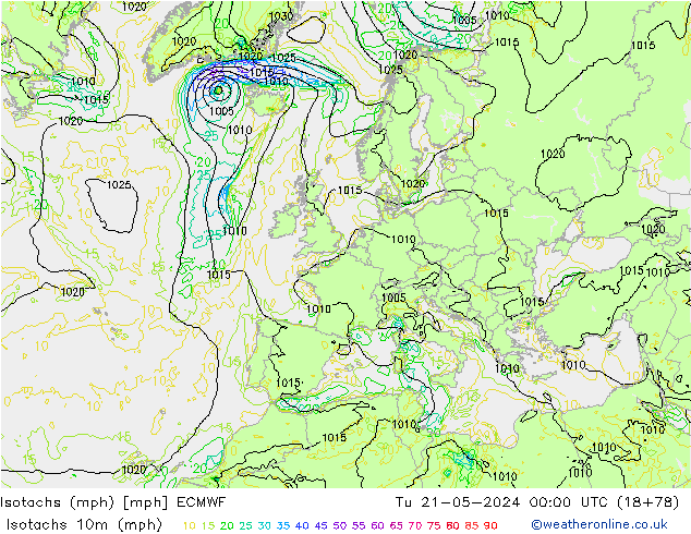 Isotachs (mph) ECMWF Ter 21.05.2024 00 UTC