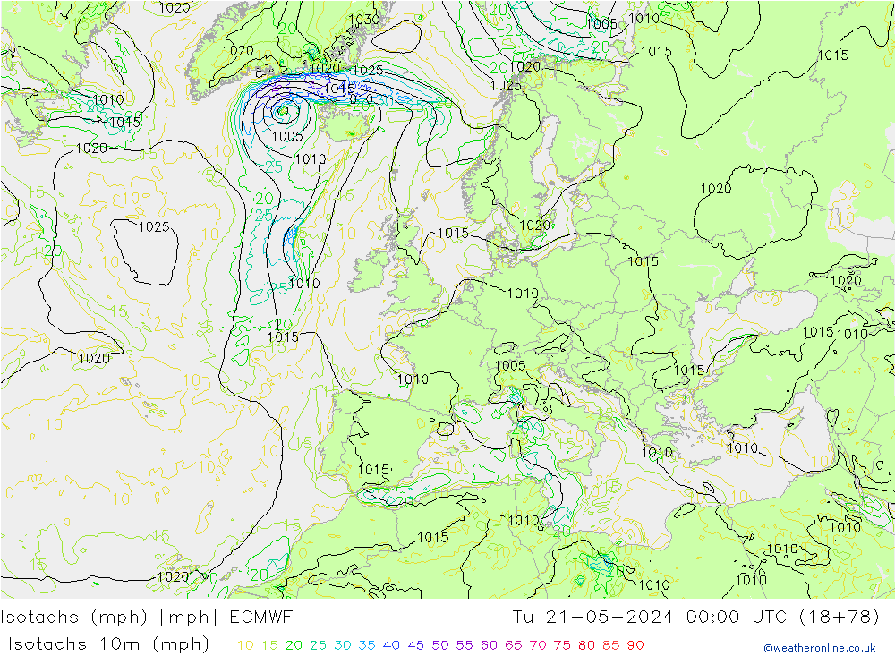 Isotachs (mph) ECMWF Ter 21.05.2024 00 UTC