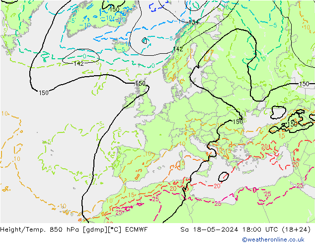 Z500/Rain (+SLP)/Z850 ECMWF сб 18.05.2024 18 UTC