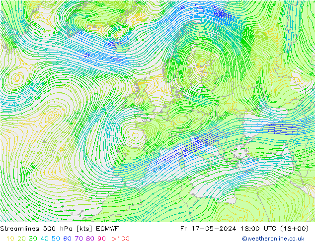 风 500 hPa ECMWF 星期五 17.05.2024 18 UTC