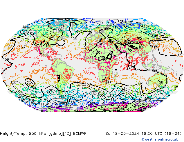 Z500/Rain (+SLP)/Z850 ECMWF sab 18.05.2024 18 UTC