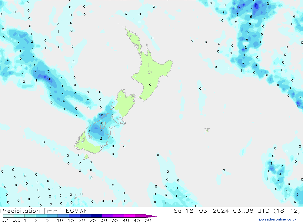 Niederschlag ECMWF Sa 18.05.2024 06 UTC
