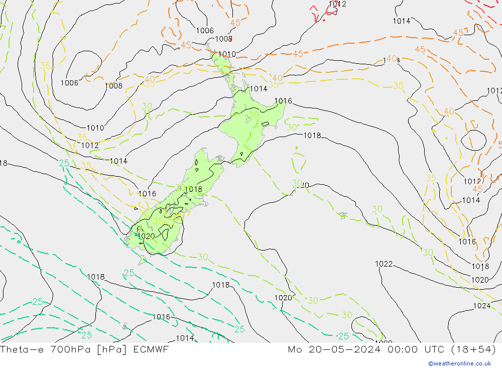 Theta-e 700hPa ECMWF Seg 20.05.2024 00 UTC