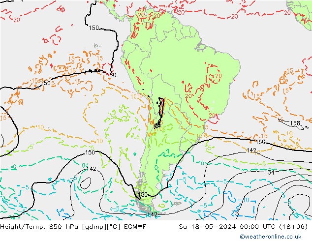 Z500/Rain (+SLP)/Z850 ECMWF 星期六 18.05.2024 00 UTC