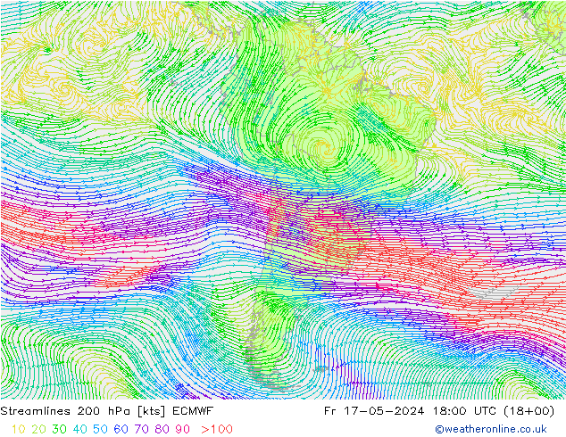 风 200 hPa ECMWF 星期五 17.05.2024 18 UTC