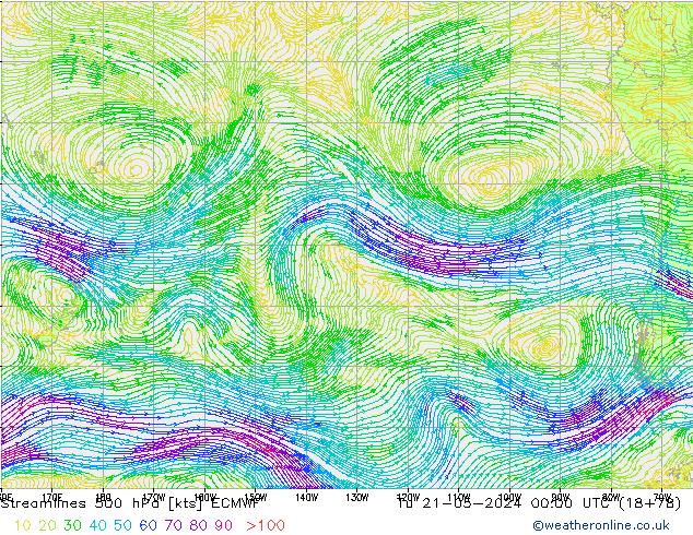 Rüzgar 500 hPa ECMWF Sa 21.05.2024 00 UTC