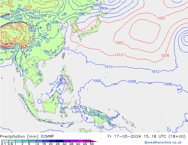 Precipitation ECMWF Fr 17.05.2024 18 UTC