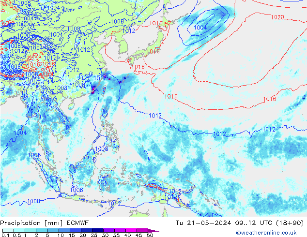 Precipitazione ECMWF mar 21.05.2024 12 UTC