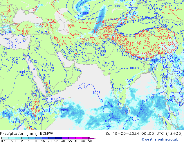 Precipitation ECMWF Su 19.05.2024 03 UTC