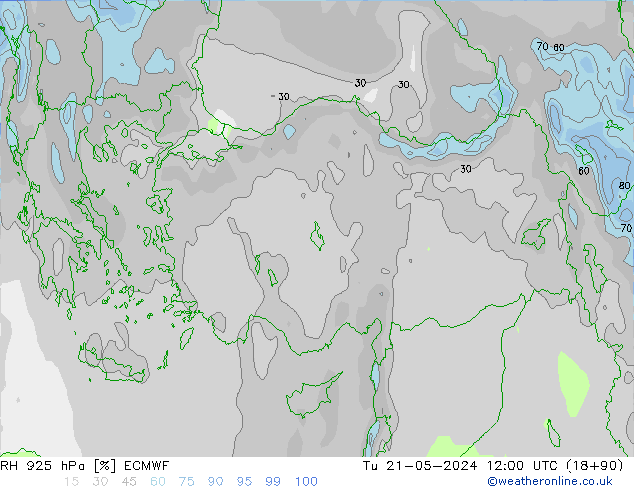 RV 925 hPa ECMWF di 21.05.2024 12 UTC