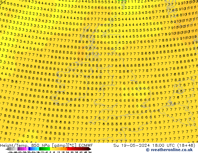 Z500/Rain (+SLP)/Z850 ECMWF Ne 19.05.2024 18 UTC