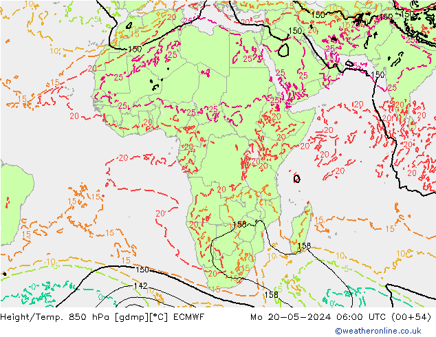Z500/Rain (+SLP)/Z850 ECMWF  20.05.2024 06 UTC
