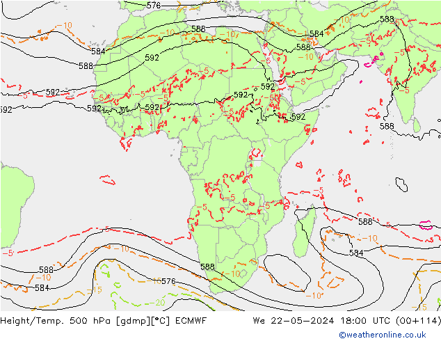 Z500/Rain (+SLP)/Z850 ECMWF śro. 22.05.2024 18 UTC