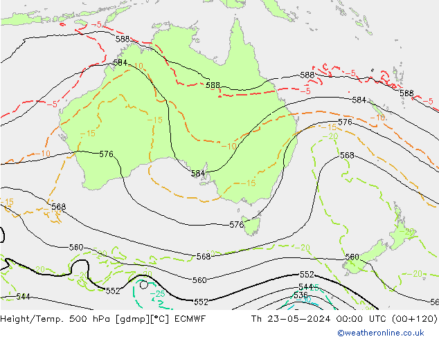 Z500/Rain (+SLP)/Z850 ECMWF jeu 23.05.2024 00 UTC