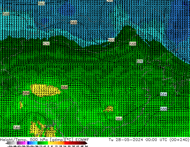 Height/Temp. 500 hPa ECMWF 星期二 28.05.2024 00 UTC