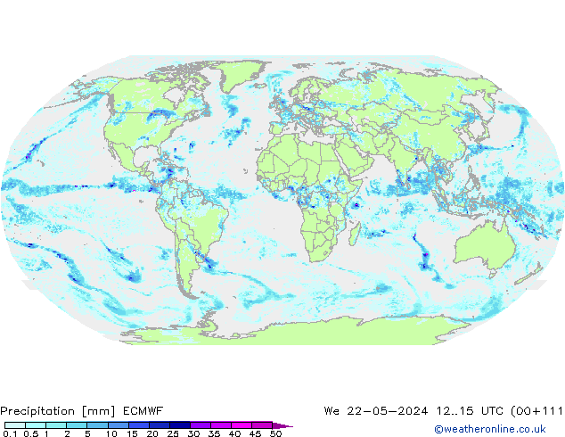 Precipitation ECMWF We 22.05.2024 15 UTC