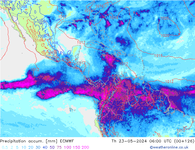 Precipitation accum. ECMWF Th 23.05.2024 06 UTC