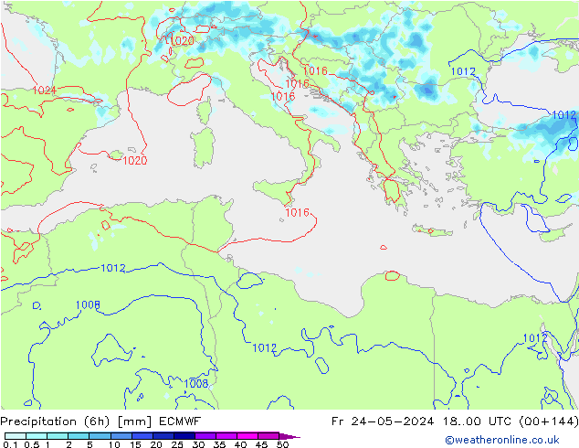 Z500/Rain (+SLP)/Z850 ECMWF vie 24.05.2024 00 UTC