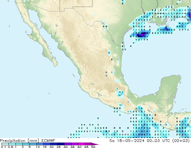 Precipitación ECMWF sáb 18.05.2024 03 UTC