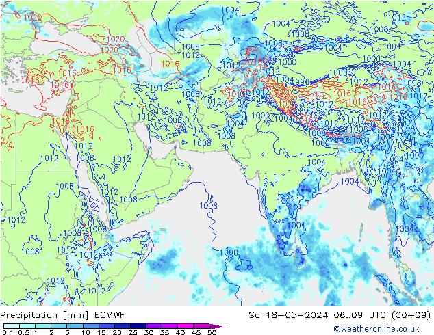 precipitação ECMWF Sáb 18.05.2024 09 UTC