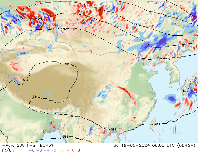 T-Adv. 500 hPa ECMWF 星期日 19.05.2024 06 UTC
