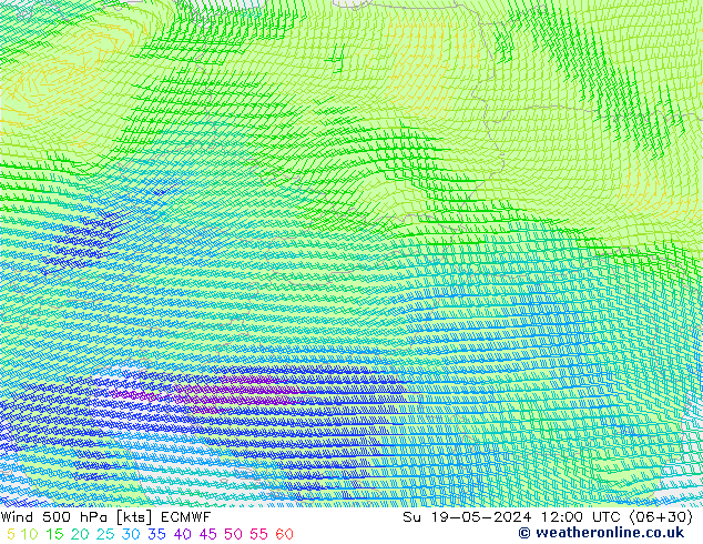 Wind 500 hPa ECMWF zo 19.05.2024 12 UTC
