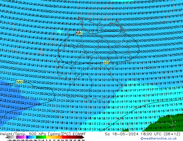 Z500/Rain (+SLP)/Z850 ECMWF sam 18.05.2024 18 UTC