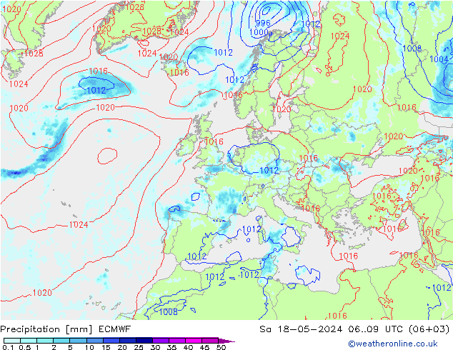 Precipitation ECMWF Sa 18.05.2024 09 UTC